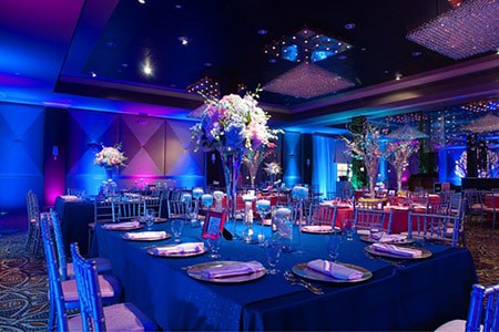 Éclairage, jeux de lumières salle de mariage