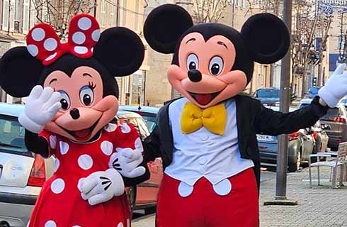 Mascotte Mickey et Minnie à Lyon