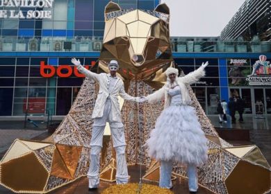 echassier-blanc-lumieux-lyon Échassiers blanc lumineux au Carré de Soie à Lyon